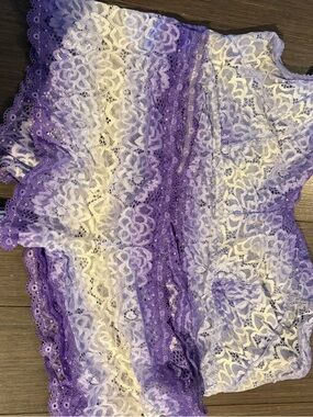 Purple and White bralette/cheeky panty set